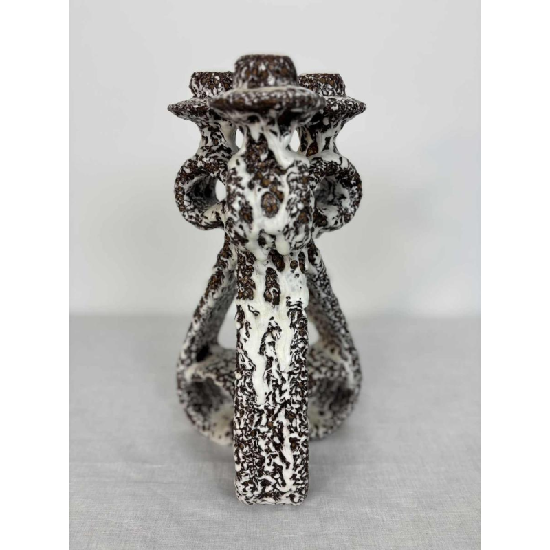 Marius Giuge pour Vallauris, grand candélabre en céramique émaillée, ca 1960-1980