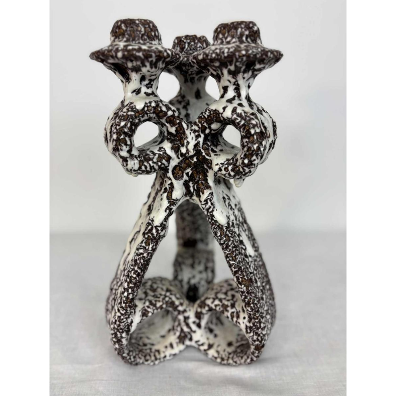 Marius Giuge for Vallauris, large glazed ceramic candelabra, ca 1960-1980