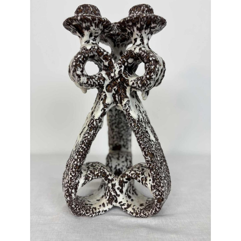 Marius Giuge for Vallauris, large glazed ceramic candelabra, ca 1960-1980