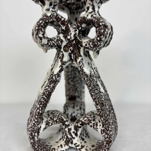 Marius Giuge pour Vallauris, grand candélabre en céramique émaillée, ca 1960-1980