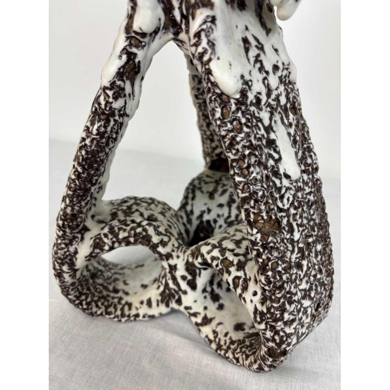 Marius Giuge for Vallauris, large glazed ceramic candelabra, ca 1960-1980