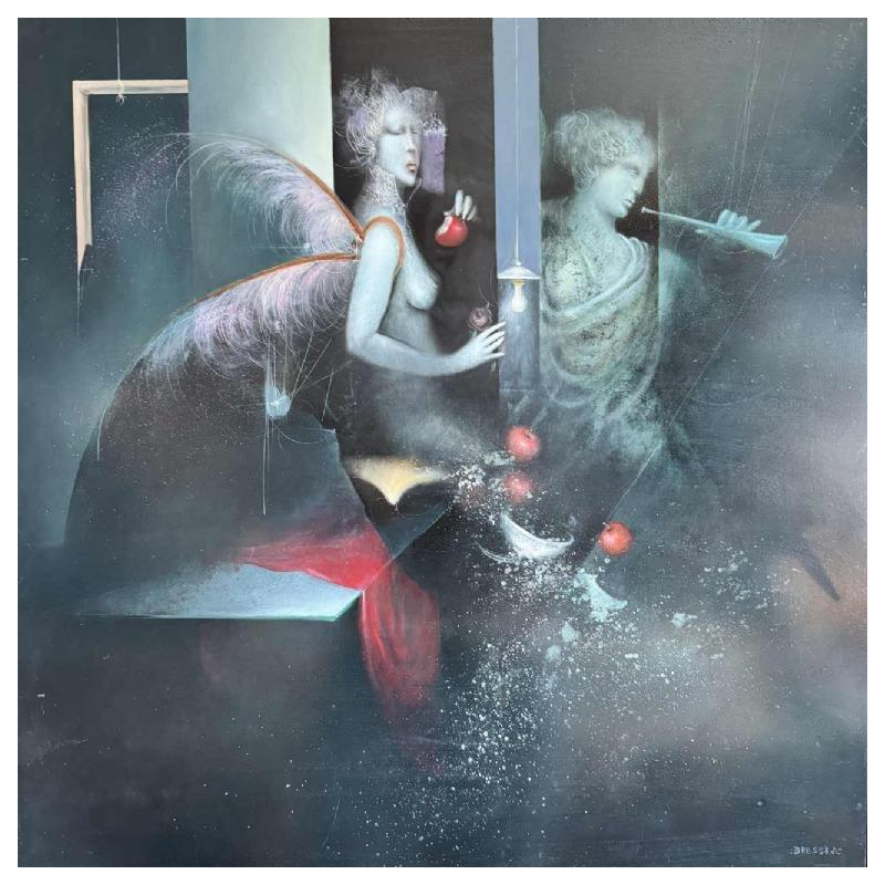 Jean-Claude DRESSE(1946-): « les pommes rouges » peinture