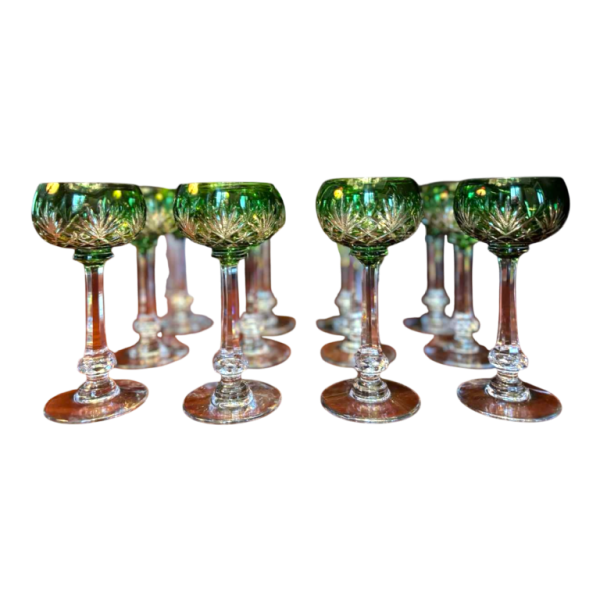 Cristallerie Saint Louis, set of 12 Roemer crystal wine glasses, Massenet model, XXth c