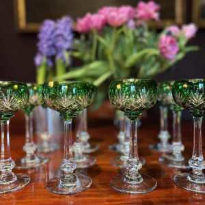 Cristallerie Saint Louis, suite de 10 verres à vin Roemer en cristal, modèle Massenet, XXe s