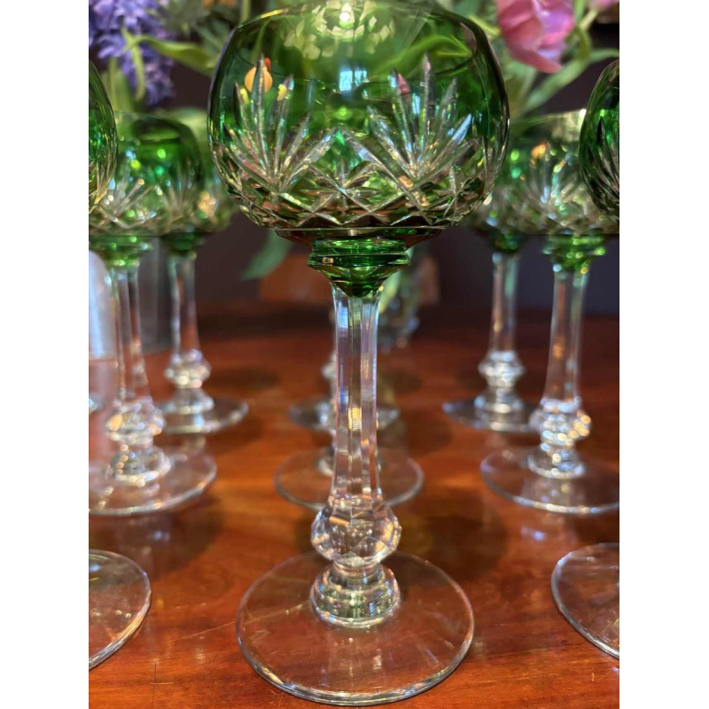 Cristallerie Saint Louis, suite de 10 verres à vin Roemer en cristal, modèle Massenet, XXe s
