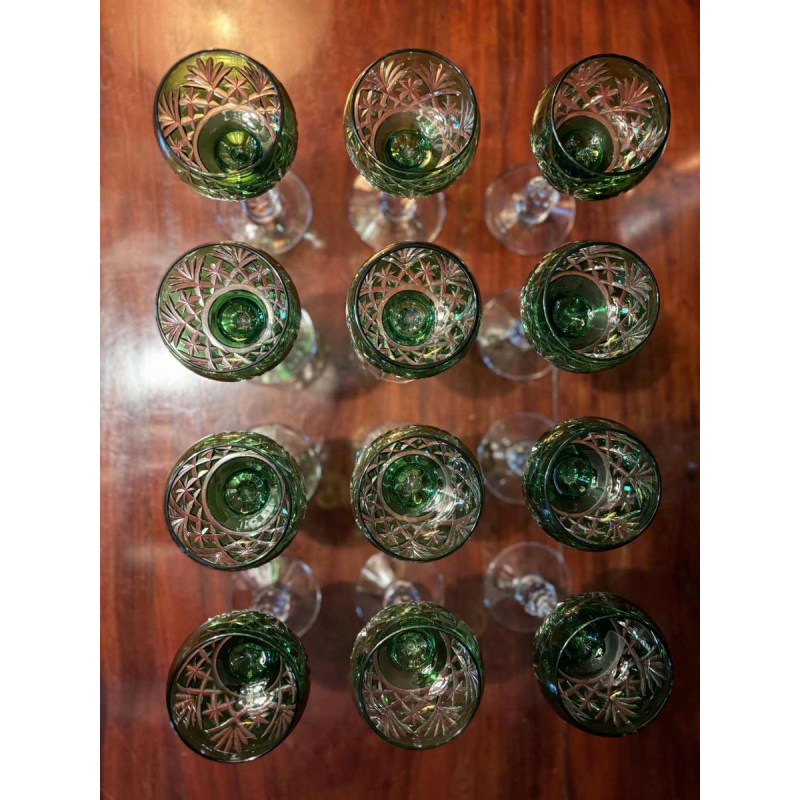 Cristallerie Saint Louis, suite de 10 verres à vin Roemer en cristal, modèle Massenet, XXe s