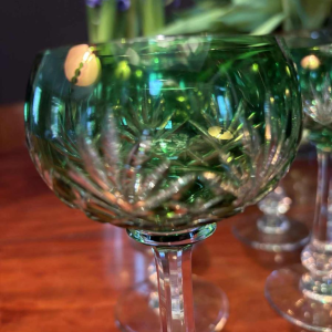 Cristallerie Saint Louis, set of 12 Roemer crystal wine glasses, Massenet model, XXth c