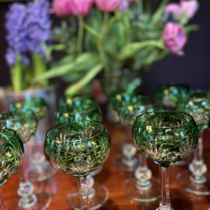 Cristallerie Saint Louis, set of 12 Roemer crystal wine glasses, Massenet model, XXth c