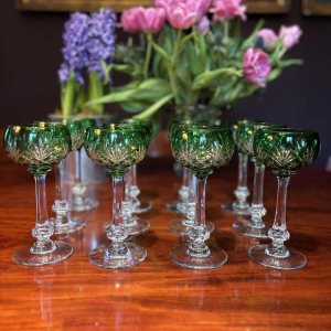 Cristallerie Saint Louis, suite de 10 verres à vin Roemer en cristal, modèle Massenet, XXe s