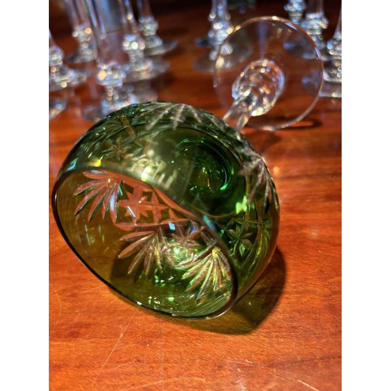 Cristallerie Saint Louis, set of 12 Roemer crystal wine glasses, Massenet model, XXth c