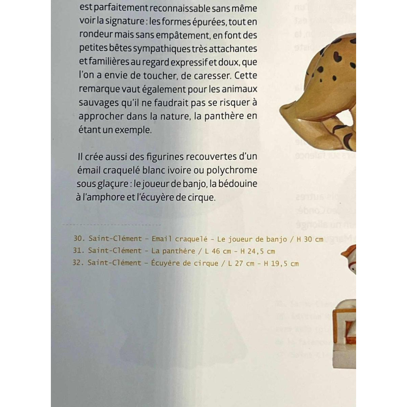 Geo Condé pour Luneville - Saint Clément, sculpture Art Déco " Le joueur de banjo", céramique faience craquelée polychrome,