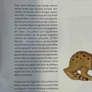 Geo Condé pour Luneville - Saint Clément, Art Deco sculptuur De banjospeler, polychroom keramiek gebarsten aardewerk, 1996