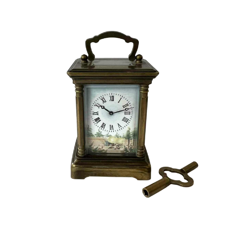 Hands, pendulette de voyage dans son boîtier en laiton, ca 1900