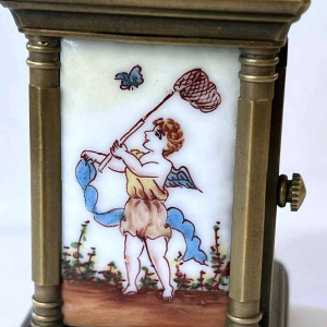 Hands, reisklok in messing kast, ca 1900