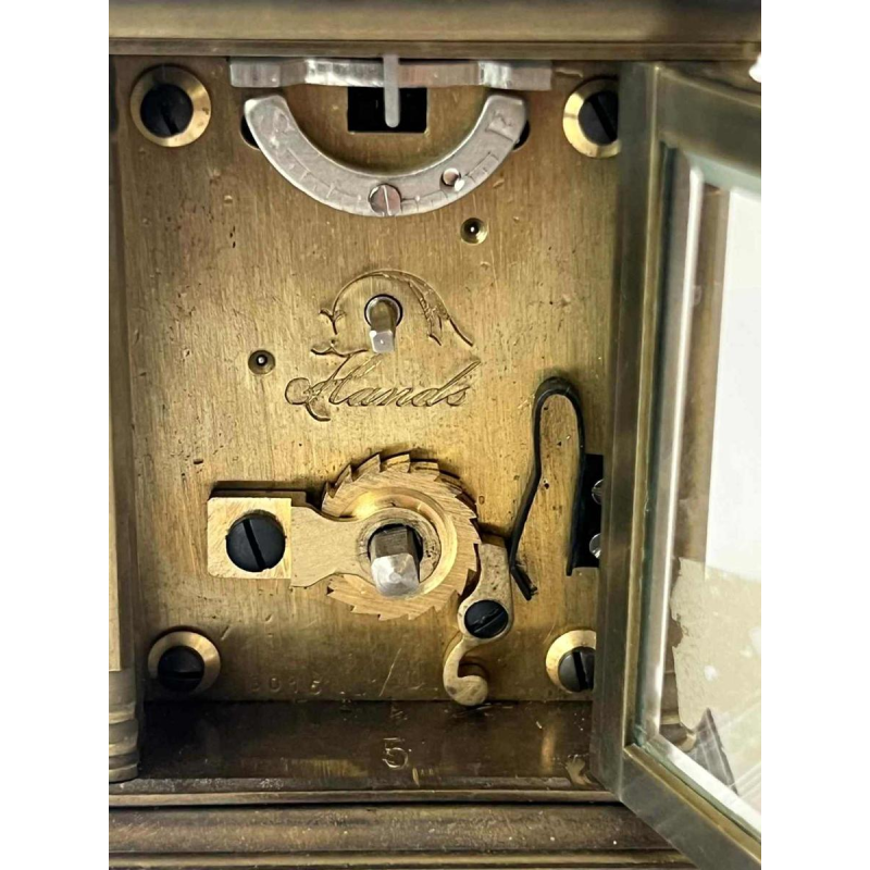 Hands, pendulette de voyage dans son boîtier en laiton, ca 1900