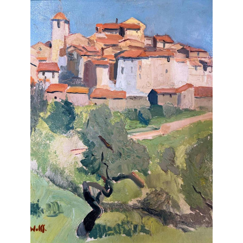 WOLFF José, Provençal landscape, impressionist painting, oil on panel