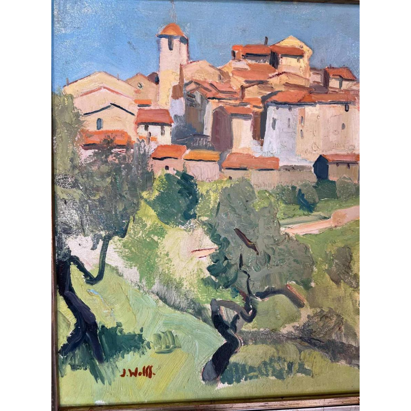 WOLFF José, Provençal landscape, impressionist painting, oil on panel