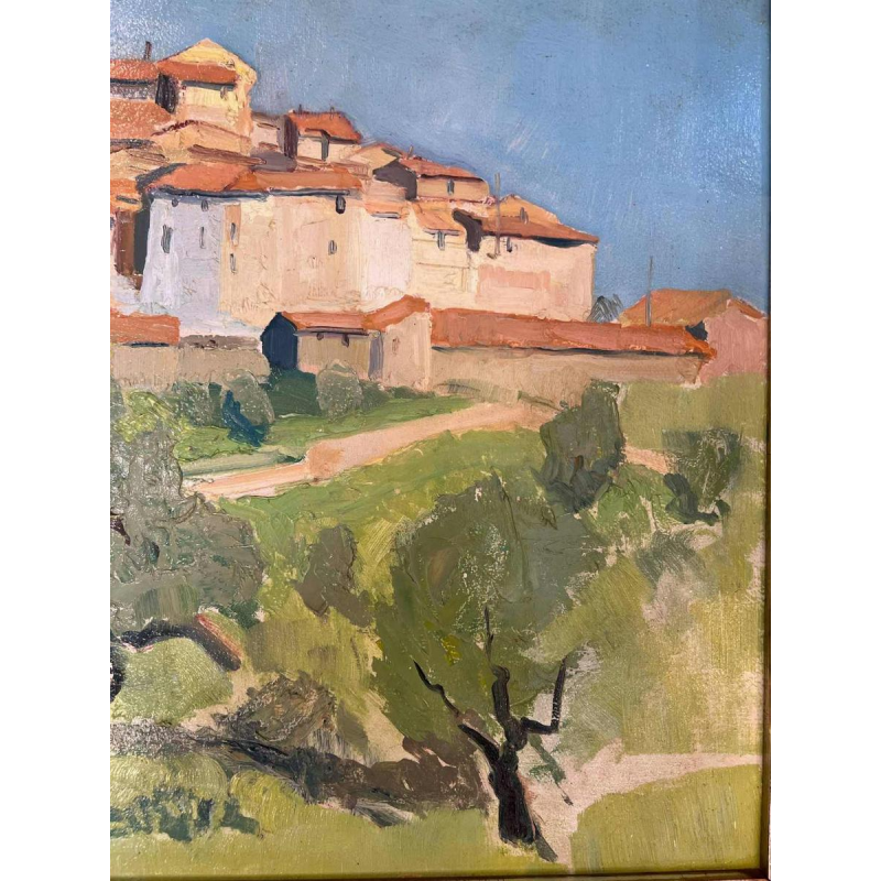 WOLFF José “Paysage provençal “ tableau impressionniste, huile sur panneau