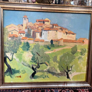 WOLFF José, Provençal landscape, impressionist painting, oil on panel