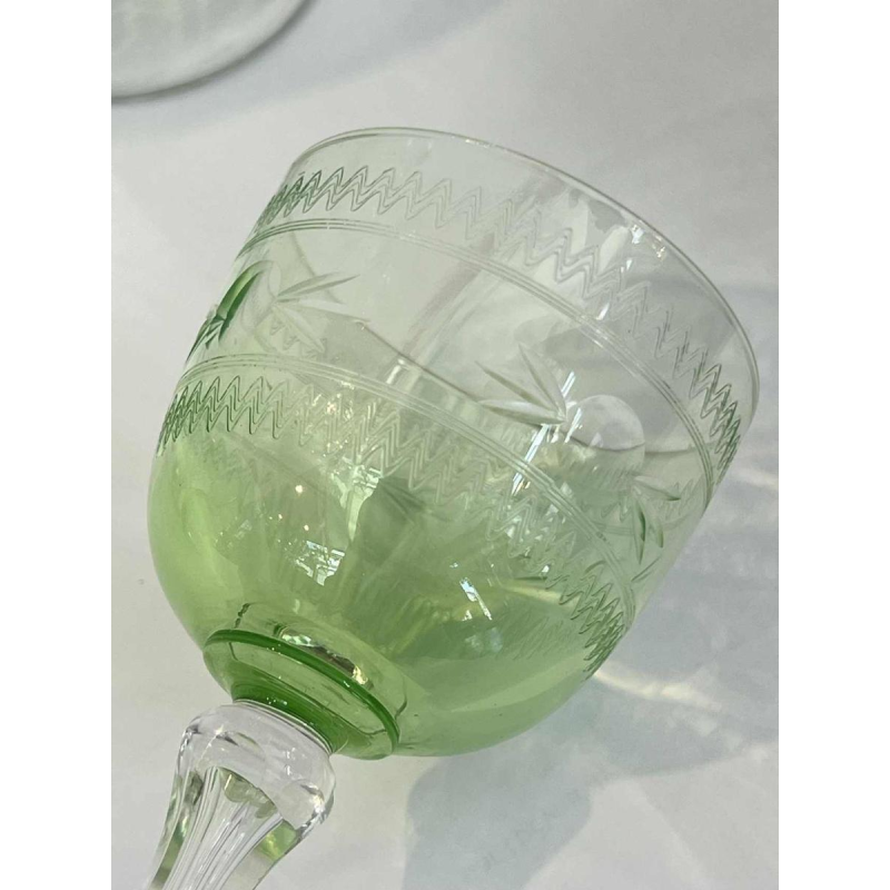 Val Saint Lambert, 8 verres à vin en cristal taillé, vers 1900