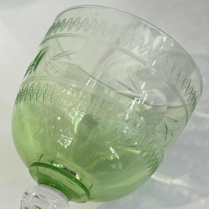 Val Saint Lambert, 8 verres à vin en cristal taillé, vers 1900