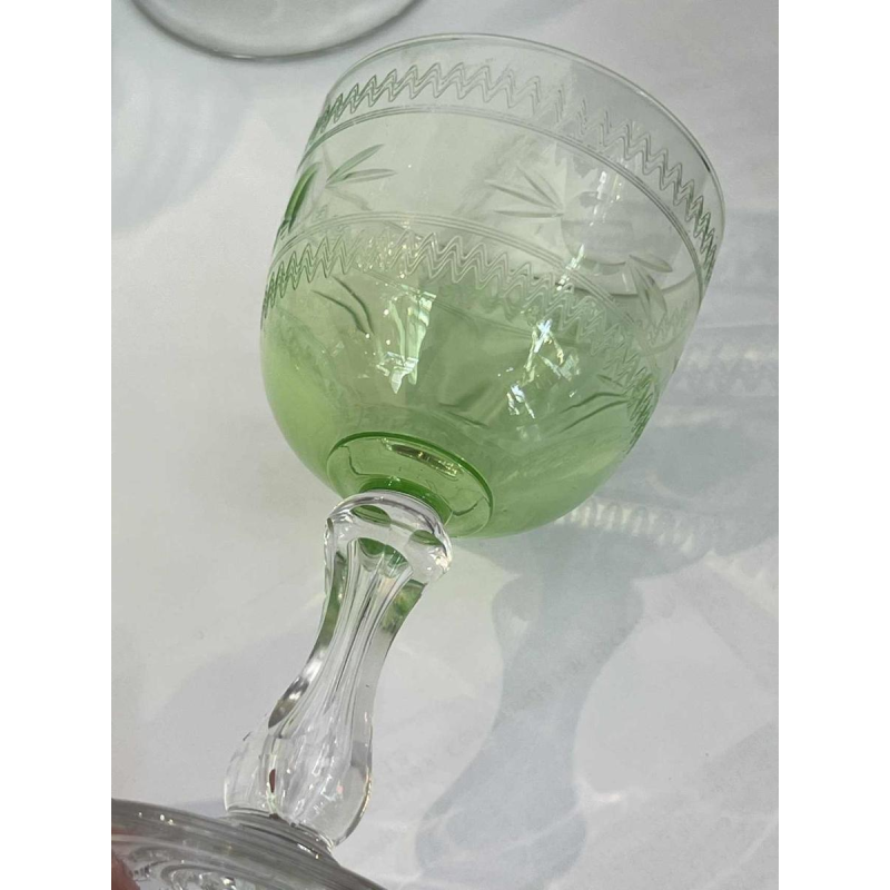 Val Saint Lambert, 8 verres à vin en cristal taillé, vers 1900