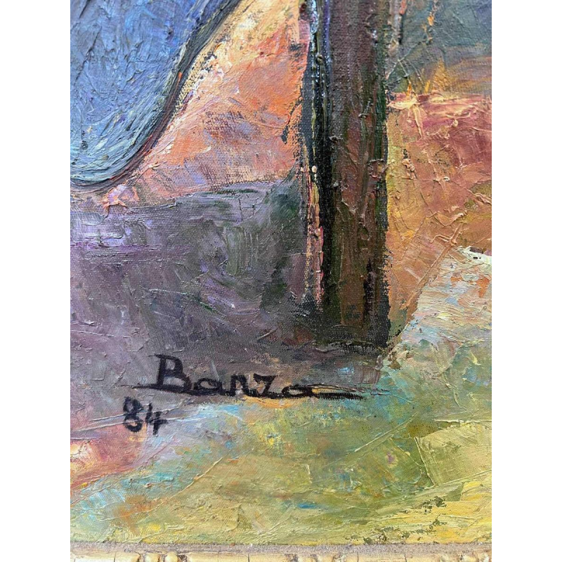 Joseph BANZA ZINGA « deux amies » tableau huile sur toile