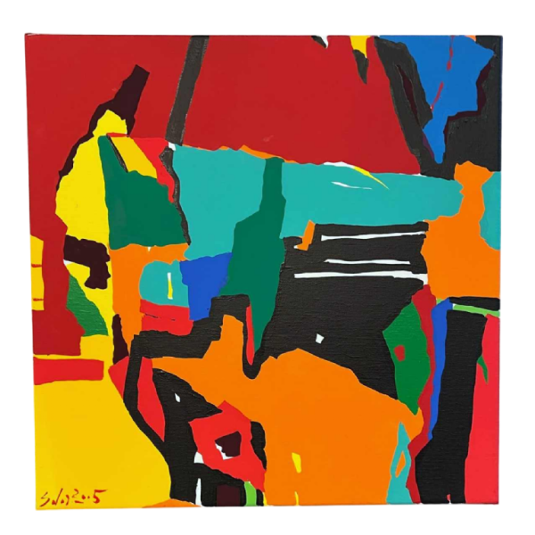 Luis SALAZAR 'Abstracte compositie' acryl op doek, 2005