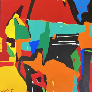 Luis SALAZAR 'Abstracte compositie' acryl op doek, 2005