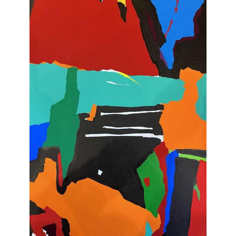 Luis SALAZAR 'Composition abstraite' tableau acrylique sur toile, 2005