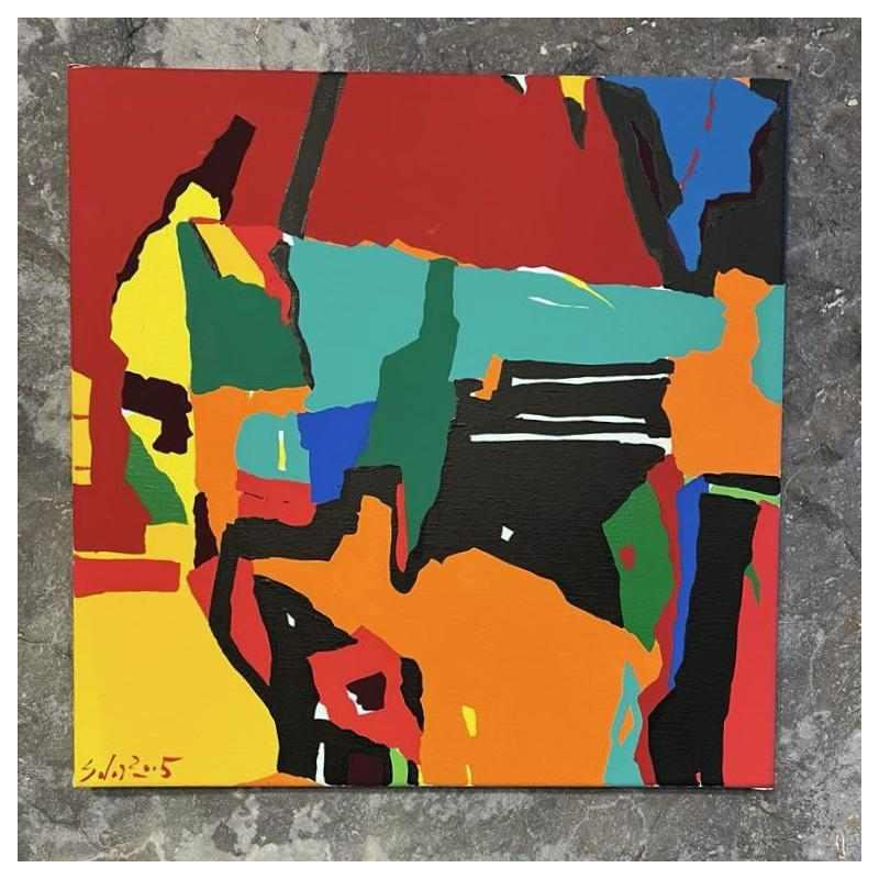 Luis SALAZAR 'Composition abstraite' tableau acrylique sur toile, 2005