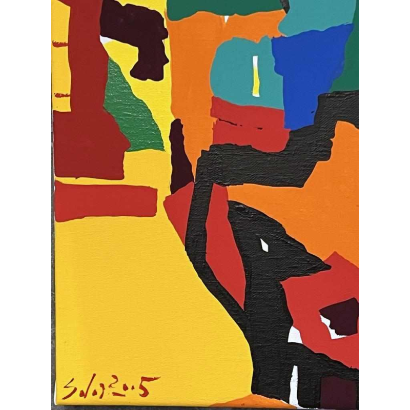 Luis SALAZAR 'Composition abstraite' tableau acrylique sur toile, 2005