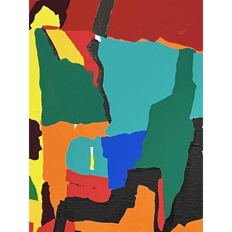 Luis SALAZAR 'Composition abstraite' tableau acrylique sur toile, 2005