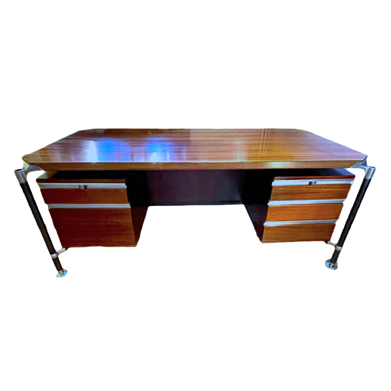 Ico Parisi & Alexandro Ferrari pour MIM, bureau direction double caisson, 1960 s