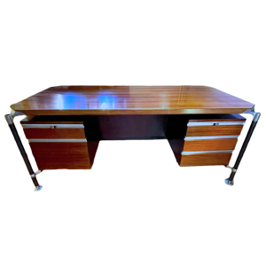 Ico Parisi & Alexandro Ferrari pour MIM, bureau direction double caisson, 1960 s