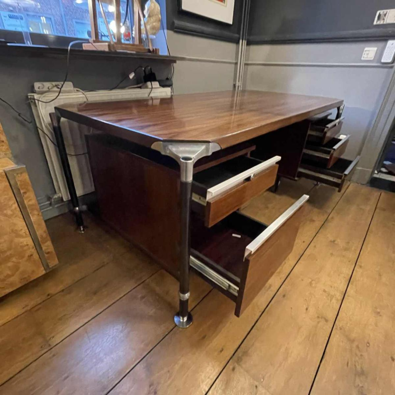 Ico Parisi & Alexandro Ferrari pour MIM, bureau direction double caisson, 1960 s