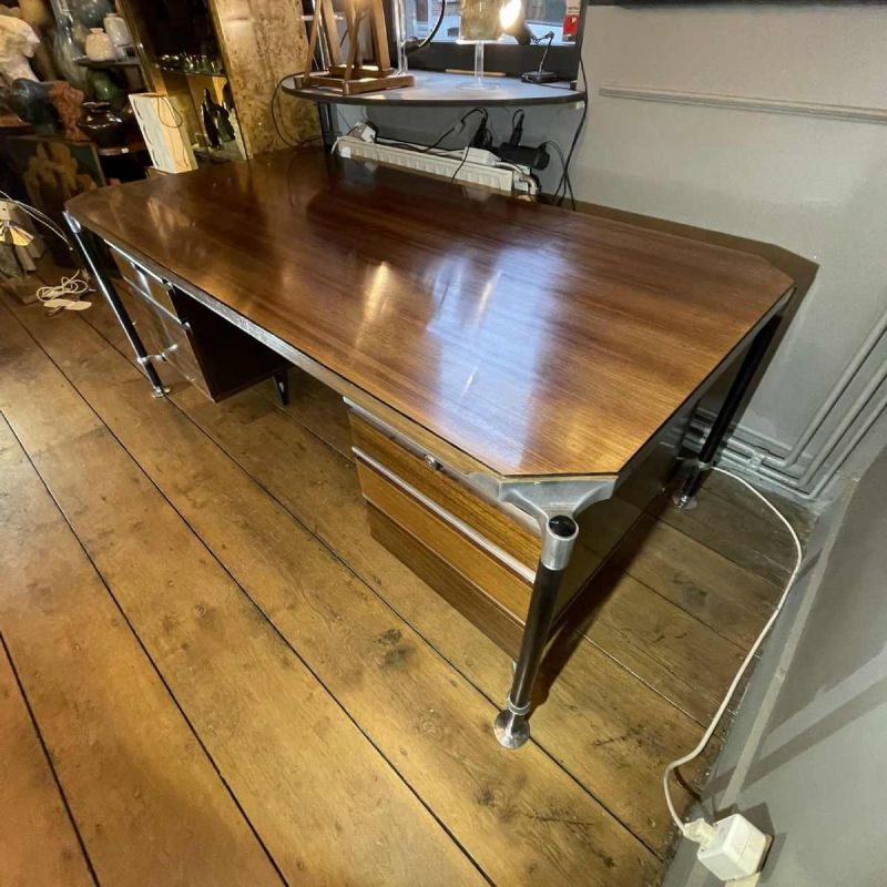 Ico Parisi & Alexandro Ferrari voor MIM, bureau met dubbele sokkel, 1960s