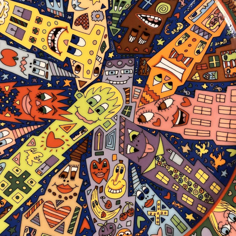 JAMES RIZZI 'City People' Rosenthal Studio-Linie, plat/assiette Street Art en porcelaine nume´rote´ 694/1500, ca 1980