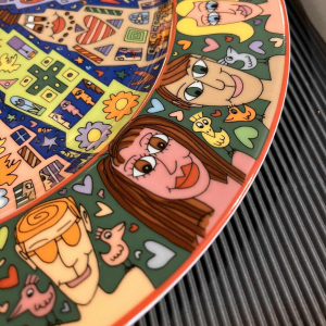 JAMES RIZZI 'City People' Rosenthal Studio-Linie, plat/assiette Street Art en porcelaine nume´rote´ 694/1500, ca 1980