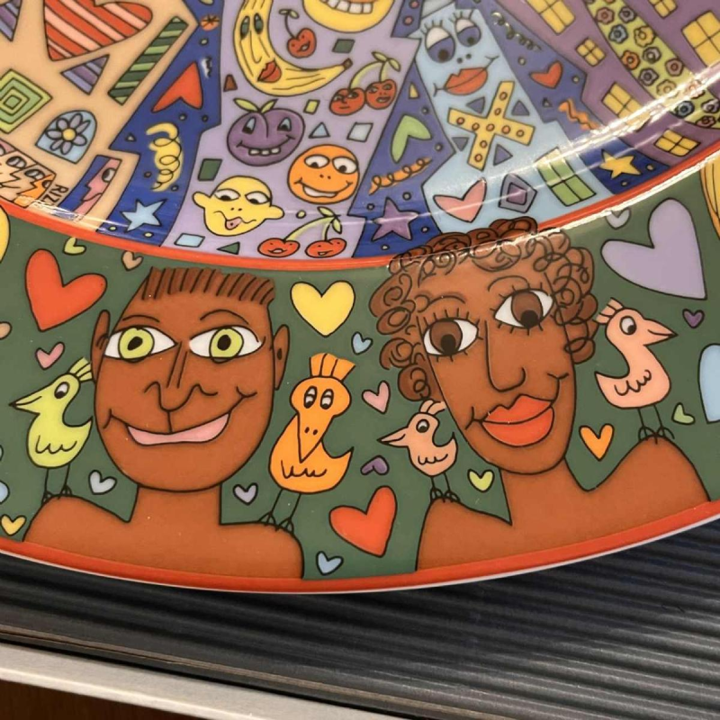 JAMES RIZZI 'City People' Rosenthal Studio-Linie, plat/assiette Street Art en porcelaine nume´rote´ 694/1500, ca 1980