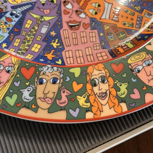 JAMES RIZZI 'City People' Rosenthal Studio-Linie, plat/assiette Street Art en porcelaine nume´rote´ 694/1500, ca 1980