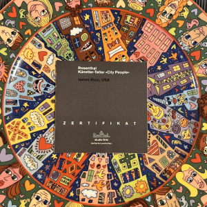 JAMES RIZZI City People Rosenthal Studio-Linie, Street Art porcelain dish numbered 694/1500, ca 1980