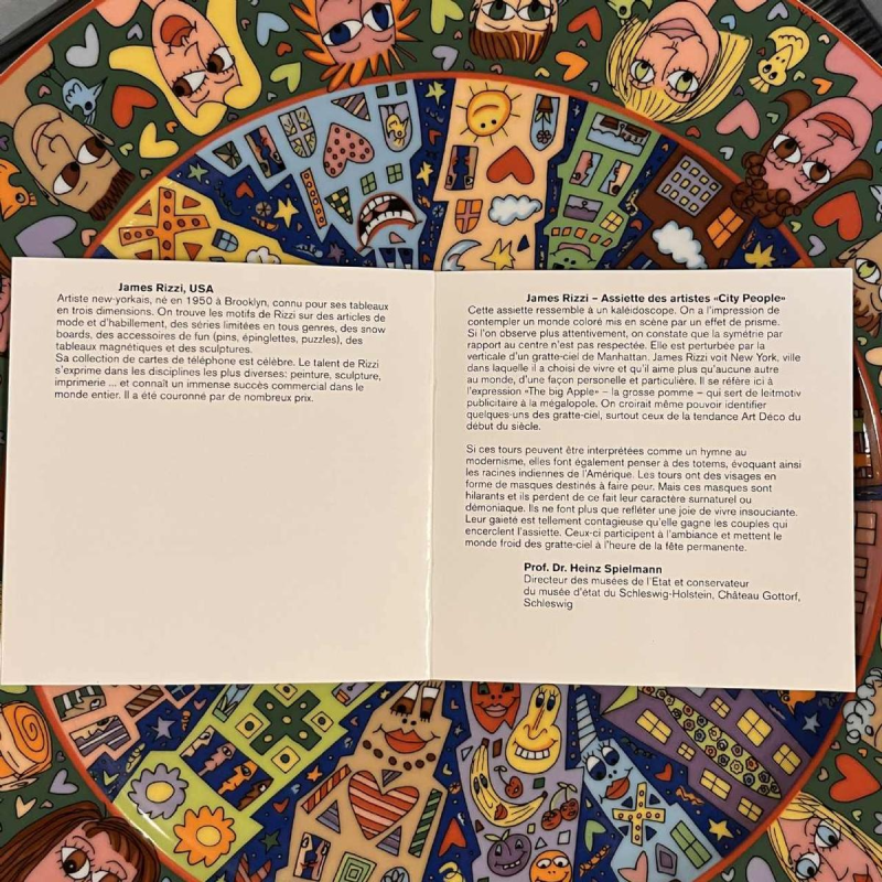 JAMES RIZZI 'City People' Rosenthal Studio-Linie, Street Art porseleinen schaal genummerd 694/1500, ca 1980