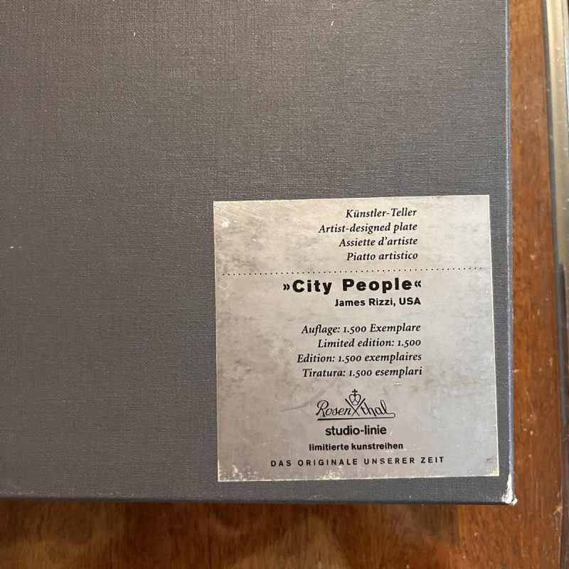JAMES RIZZI City People Rosenthal Studio-Linie, Street Art porcelain dish numbered 694/1500, ca 1980