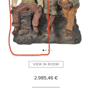 JOHANN MARESCH, " La pause " Sculpture, afro-américain en terre cuite, 1890