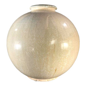 ROGER GUERIN, Art Deco aardewerk vaas, vorm R030 wit, Bouffioulx steengoed, ca 1925