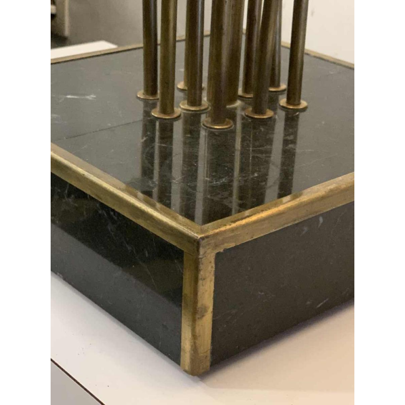 MAISON JANSEN, Lampe à poser / Lampadaire " Palmier " Fleurs Arum en laiton 1970