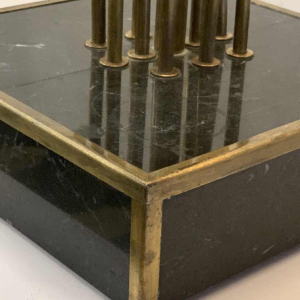 MAISON JANSEN, Palm Brass tafellamp / vloerlamp, Arum Flowers jaren 70