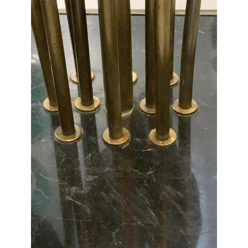 MAISON JANSEN, Lampe à poser / Lampadaire " Palmier " Fleurs Arum en laiton 1970