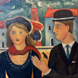 Marcel HOCQ « On the platform » painting oil on canvas